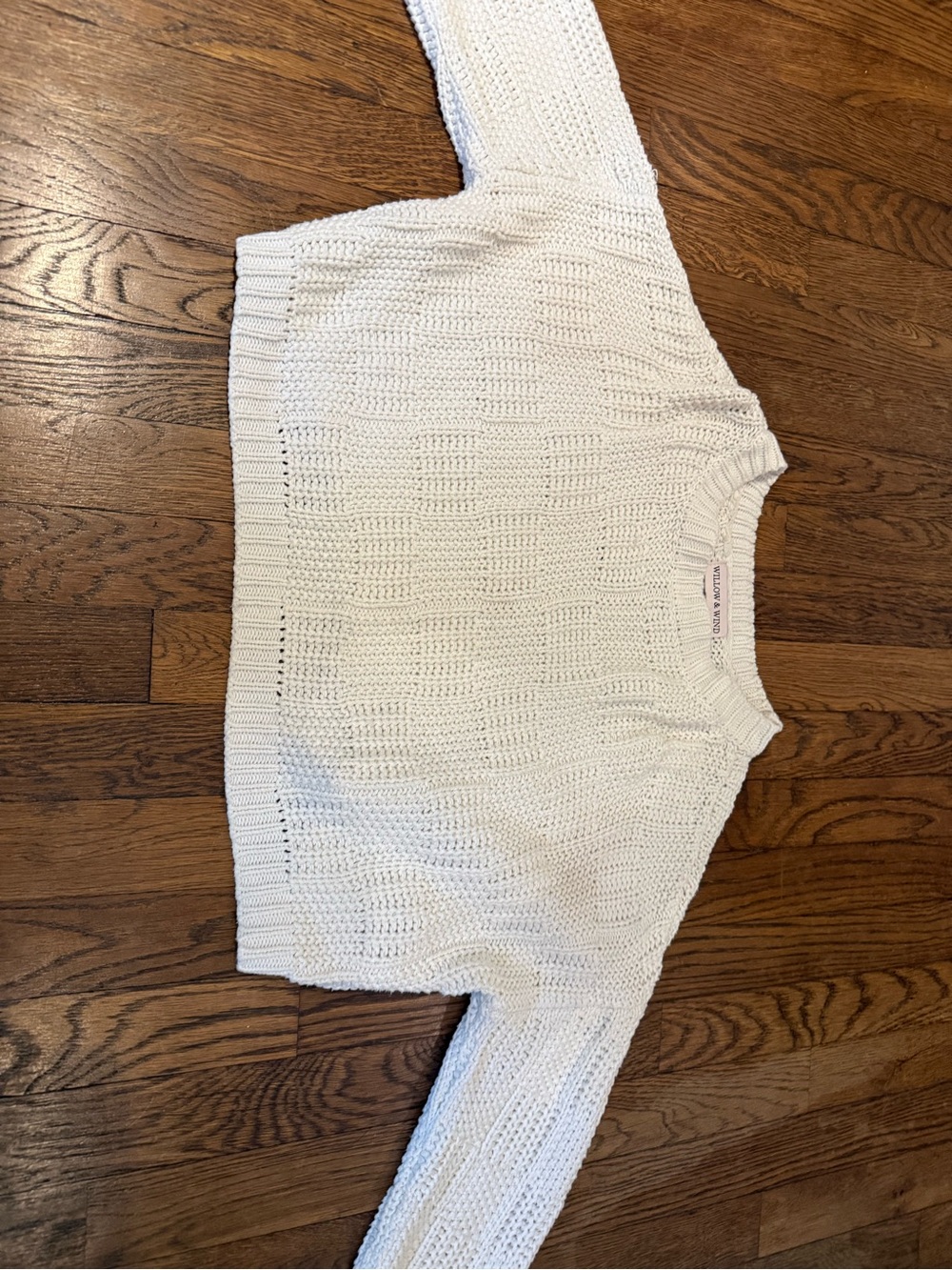 White Knit Women's Sweater Cardigan - Classic Crewneck